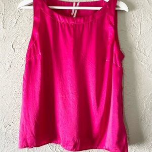 Anthropology pink 100% silk top